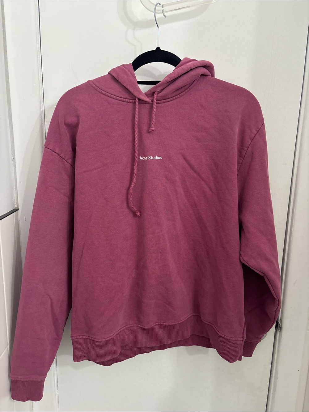 Violet Pink Acne Studios Logo Print Hoodie